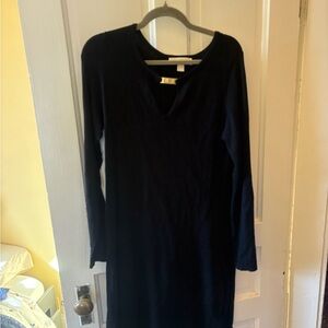 Michael Kors Elegant Black Long Sleeve Dress